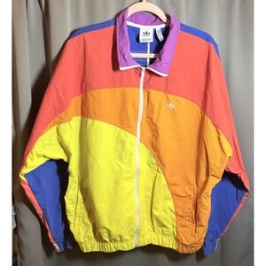 adidas Originals Pride Off-Centre Color Blocked Windbreaker Jacket Men's Sz XL